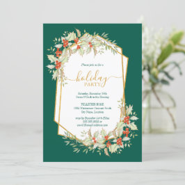 Goud en Holly | Geometrische feestdag Kaart