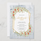 Goud en Holly | Geometrische feestdagen Kaart (Voorkant)