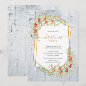 Goud en Holly | Geometrische feestdagen Kaart (Voorkant / Achterkant)