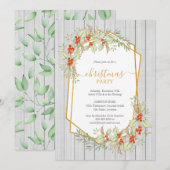 Goud en Holly | Geometrische landfeestdag Kaart (Voorkant / Achterkant)