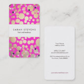 Goud en Hot Roze Confetti Beauty Salon Visitekaartje (Voorkant / Achterkant)