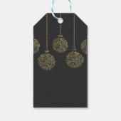 Goud en houtskool — Elegant Holiday Party Cadeaulabel (Achterkant)