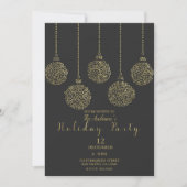 Goud en houtskool — Elegant Holiday Party Kaart (Voorkant)