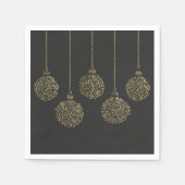 Goud en houtskool — Elegant Holiday Party Servet (Voorkant)