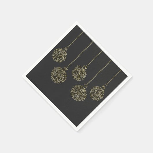 Goud en houtskool — Elegant Holiday Party Servet (Hoek)