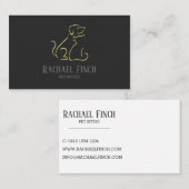 Goud en houtskool Modern Minimalistische Pet Sitte Visitekaartje (Voorkant / Achterkant)