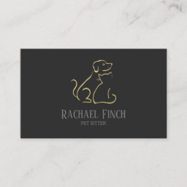 Goud en houtskool Modern Minimalistische Pet Sitte Visitekaartje