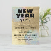Goud en iriserende textuur Nieuwjaarsfeest Kaart (Staand voorkant)