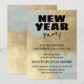 Goud en iriserende textuur Nieuwjaarsfeest Kaart (Voorkant / Achterkant)