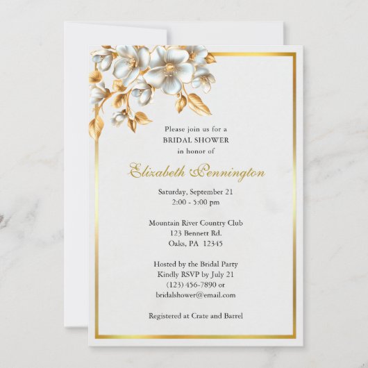 Goud en Ivoor Orthodox Christelijk Vrijgezellenfee Kaart (Voorkant)