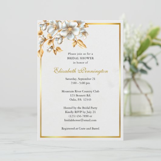 Goud en Ivoor Orthodox Christelijk Vrijgezellenfee Kaart (Staand voorkant)