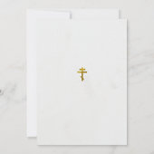 Goud en Ivoor Orthodox Christelijk Vrijgezellenfee Kaart (Achterkant)