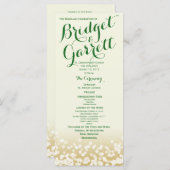 Goud en Ivoor Twinkle Lights Programmakaart (Voorkant / Achterkant)