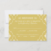 goud en ivoren kunst Deco Wedding RSVP Kaartje (Voorkant)