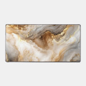 Goud en Ivoren Witte Marmeren Abstract Bureaumat (Voorkant)