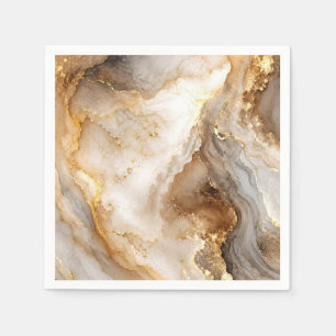 Goud en Ivoren Witte Marmeren Abstract Servet