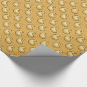 Goud en karamelbruine paisley cadeaupapier (Hoek)