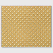 Goud en karamelbruine paisley cadeaupapier (Vlak)