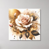 Goud en kasjmier Roos Canvas Afdruk (Voorkant)