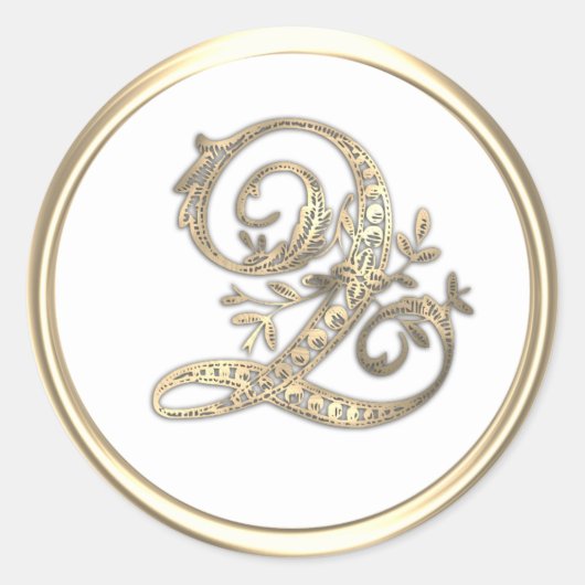 Goud en kleurenmonogram Q Ronde Sticker (Voorkant)