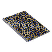 Goud en koninklijk blauw Glam-luipspuiten afdrukke Notitieboek (Rechterzijde)