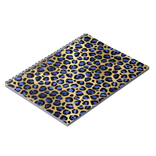 Goud en koninklijk blauw Glam-luipspuiten afdrukke Notitieboek (Linkerzijde)