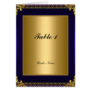 Goud en Koninklijk Blauw Tafelplaatsing Kaart Menu