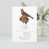 Goud en Koper Chic Quinceañera RSVP Kaartje (Staand voorkant)