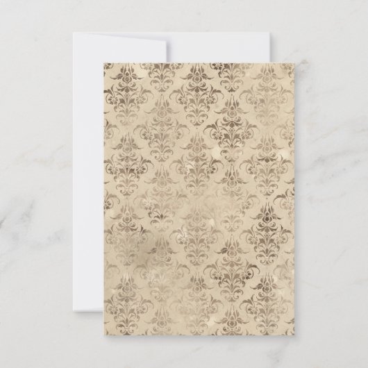 Goud en Koper Chic Quinceañera RSVP Kaartje (Achterkant)