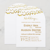Goud en koper Garland Modern Font Wedding Kaart (Voorkant / Achterkant)