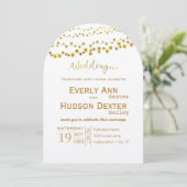 Goud en koper Garland Modern Font Wedding Kaart (Staand voorkant)