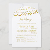 Goud en koper Garland Modern Font Wedding Kaart (Voorkant)