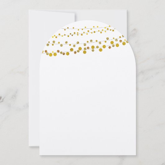 Goud en koper Garland Modern Font Wedding Kaart (Achterkant)