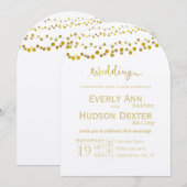 Goud en koper Garland Modern Font Wedding Kaart (Voorkant / Achterkant)