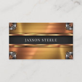 Goud en koper industrieel visitekaartje (Voorkant)