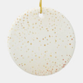 Goud en Koper Plaid Boog Jaar Accent Keramisch Ornament (Achterkant)