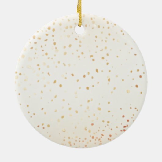 Goud en Koper Plaid Boog Jaar Accent Keramisch Ornament (Achterkant)