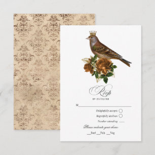 Goud en Koper Vintage Chic Quinceañera RSVP Kaartje