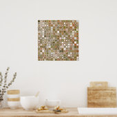 Goud en kopermozaïek poster (Keuken)