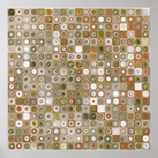 Goud en kopermozaïek poster