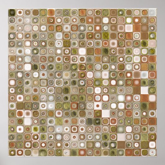 Goud en kopermozaïek poster (Voorkant)