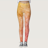  goud en koraal regenboog ontwerp leggings (Voorkant)
