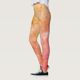  goud en koraal regenboog ontwerp leggings