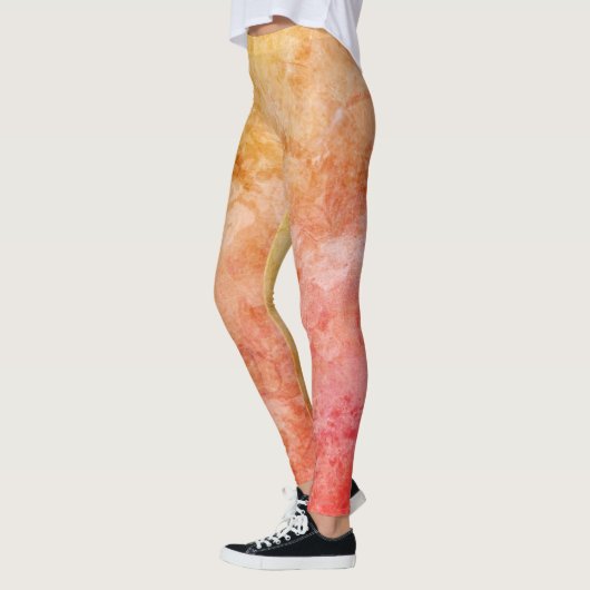  goud en koraal regenboog ontwerp leggings (Links)