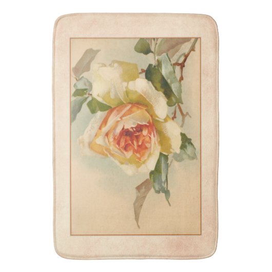  Goud en Koraal Roos Badmat (Voorkant Verticaal)