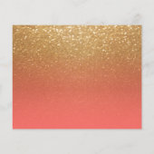 Goud en koraalbruid om Kaart te ontvangen (Achterkant)