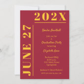 Goud en Krimson Graduation Party Kaart (Voorkant)