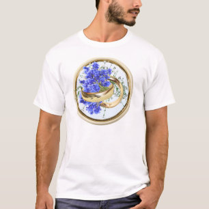 Goud en lavender Flowers Weddenschap T-shirt