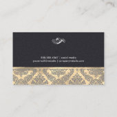 Goud en leder met Damask Visitekaartje (Achterkant)