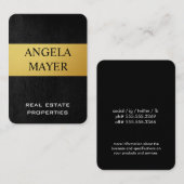 Goud en leder visitekaartje (Voorkant / Achterkant)